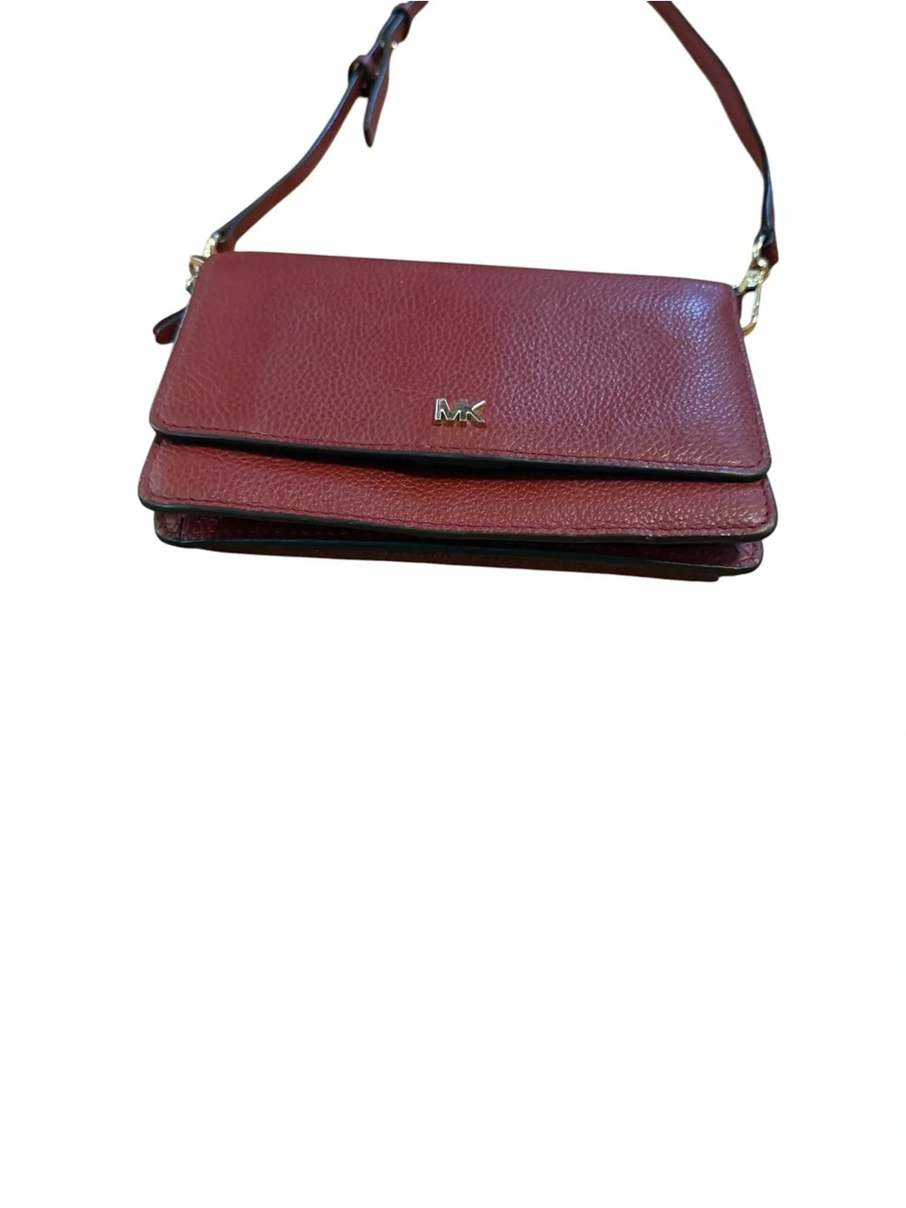 Michael Kors Pebbled Leather Wine Crossbody Bag